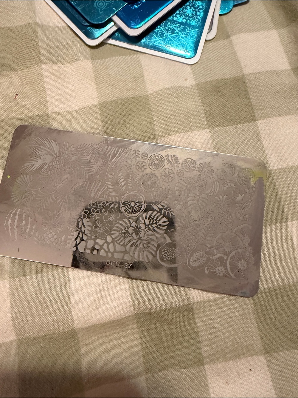 Floral Metal Nail Stamping Plate - Silver